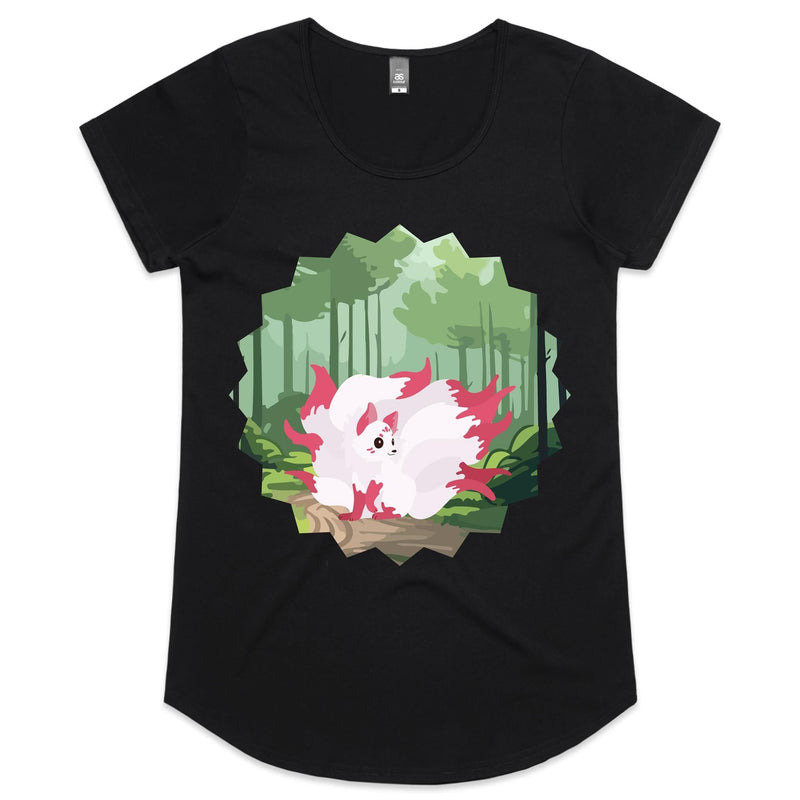 Forest Nine Tailed Fox Womens Scoop Neck TShirt Ogo Merch