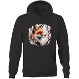 Fox and Tree AS Colour Stencil - Pocket Hoodie Sweatshirt