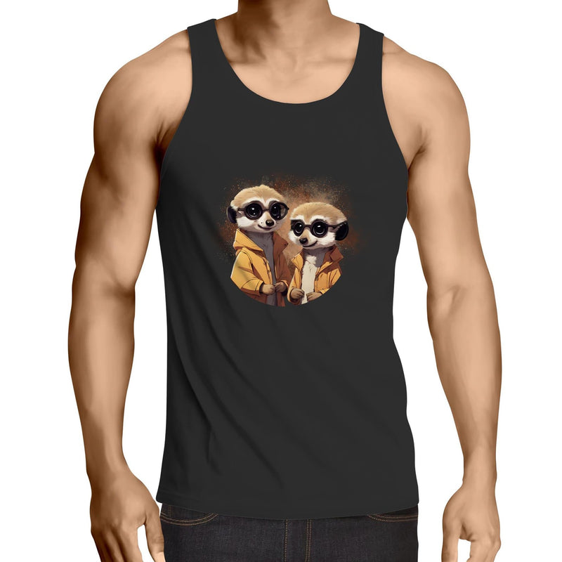 Meerkats in Jackets AS Colour Lowdown - Mens Singlet Top Ogo Merch