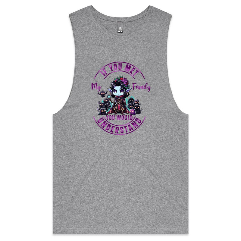 Meet my Family Angry Girl AS Colour Barnard - Mens Tank Top Tee Ogo Merch
