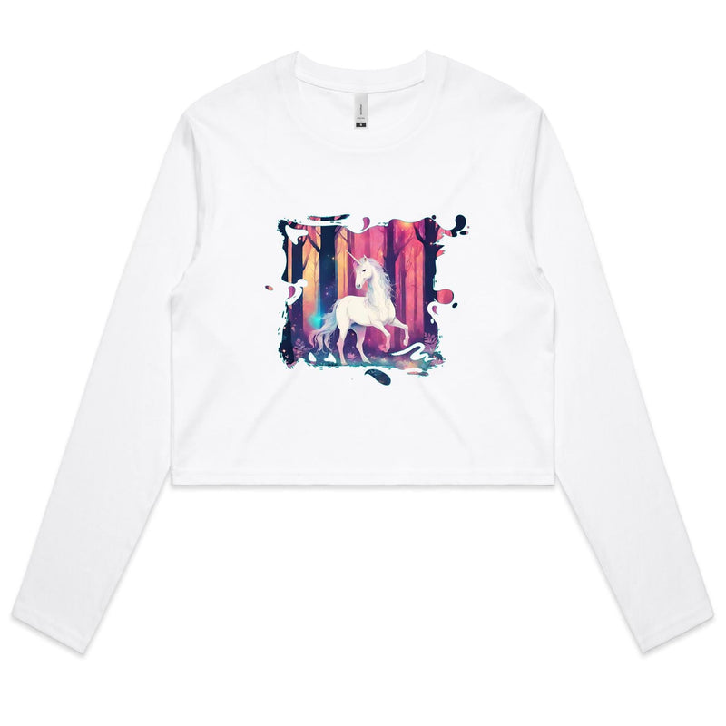 Unicorn AS Colour Women's Long Sleeve Crop Tee Ogo Merch
