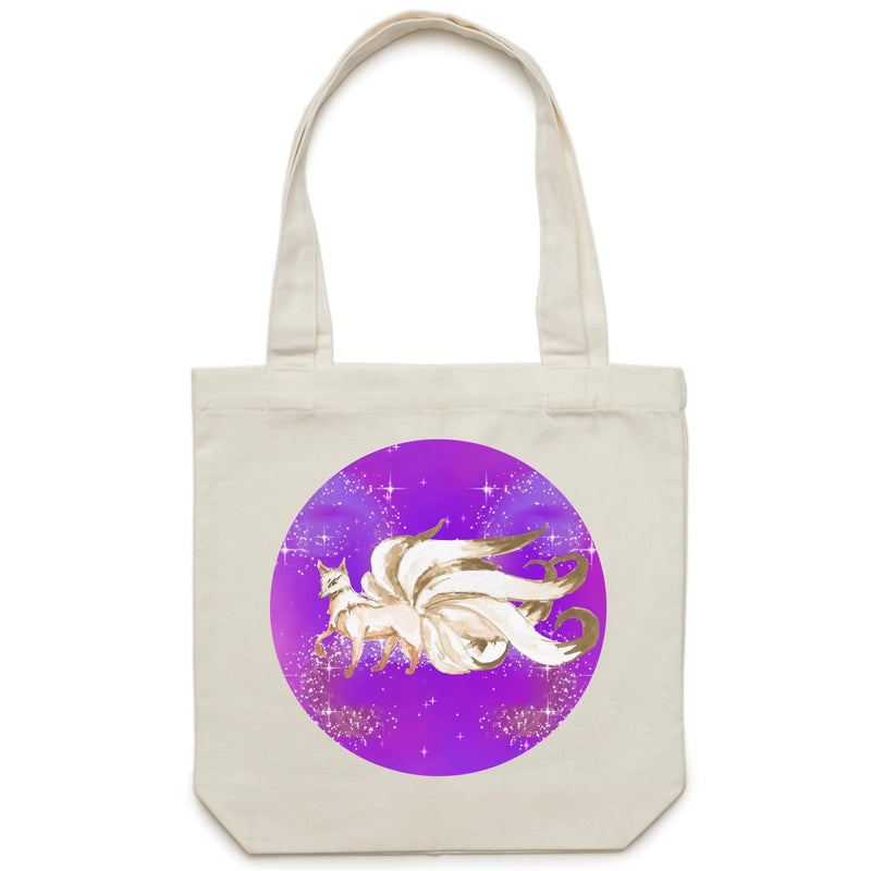 Shining Nine Tailed Fox Canvas Tote Bag Ogo Merch