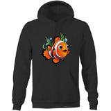 Clown Fish AS Colour Stencil - Pocket Hoodie Sweatshirt