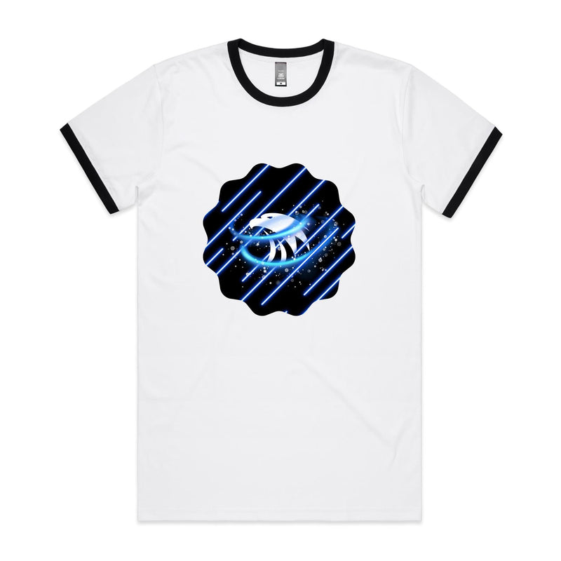 Blue Swirl Eagle AS Colour Staple Ringer Tee Ogo Merch