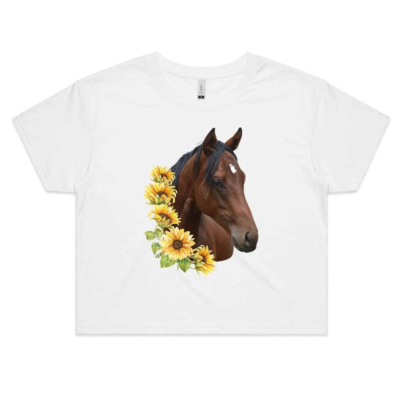 Sunflower Horse AS Colour - Women's Crop Tee Ogo Merch