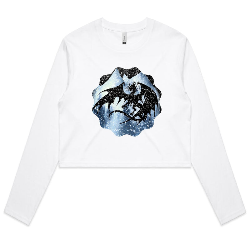 Dragon Silhouette AS Colour Women's Long Sleeve Crop Tee Ogo Merch