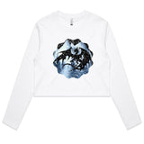 Dragon Silhouette AS Colour Women's Long Sleeve Crop Tee