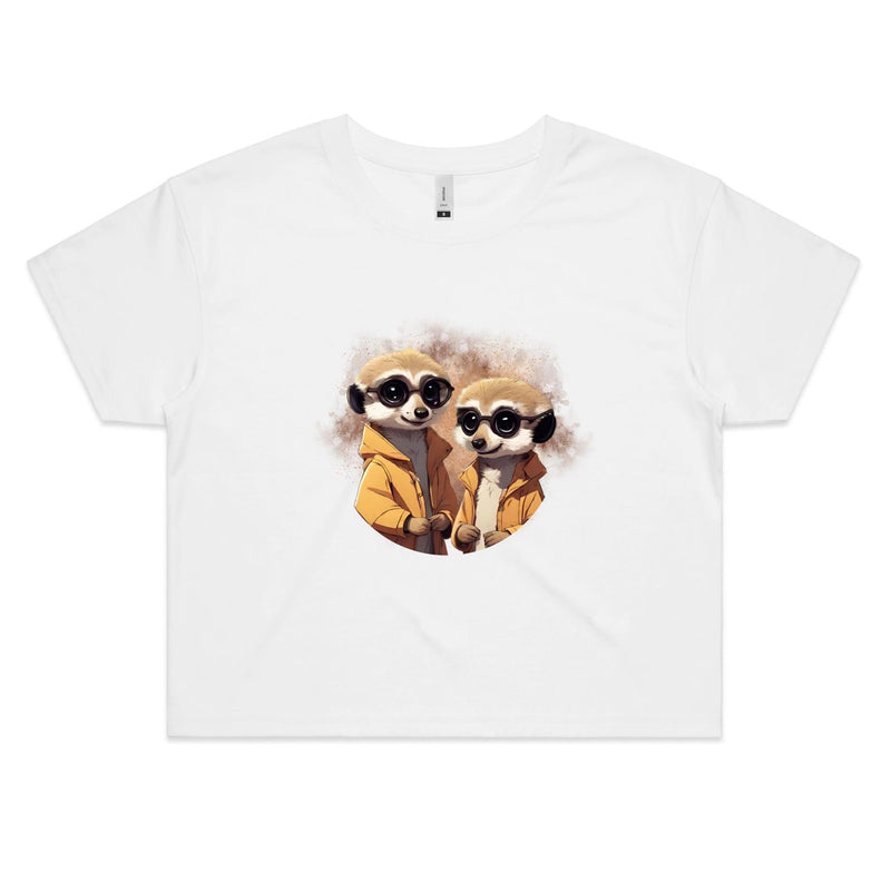 Meerkats in Jackets AS Colour - Women's Crop Tee Ogo Merch
