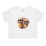 Meerkats in Jackets AS Colour - Women's Crop Tee