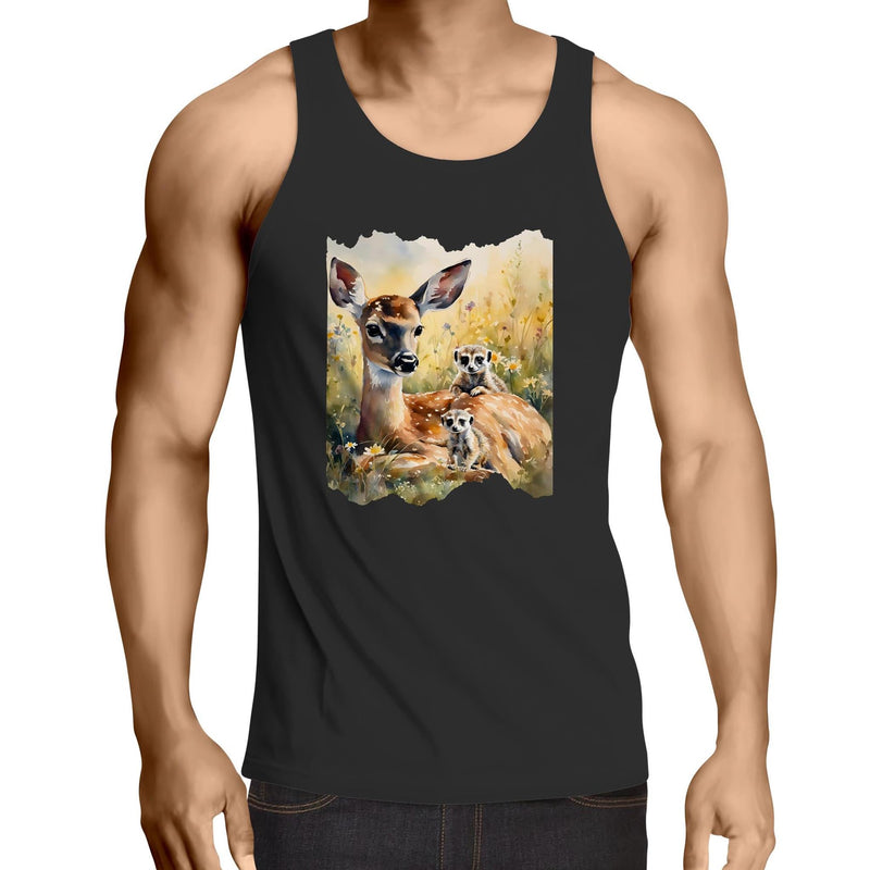 Deer and Meerkats AS Colour Lowdown - Mens Singlet Top Ogo Merch