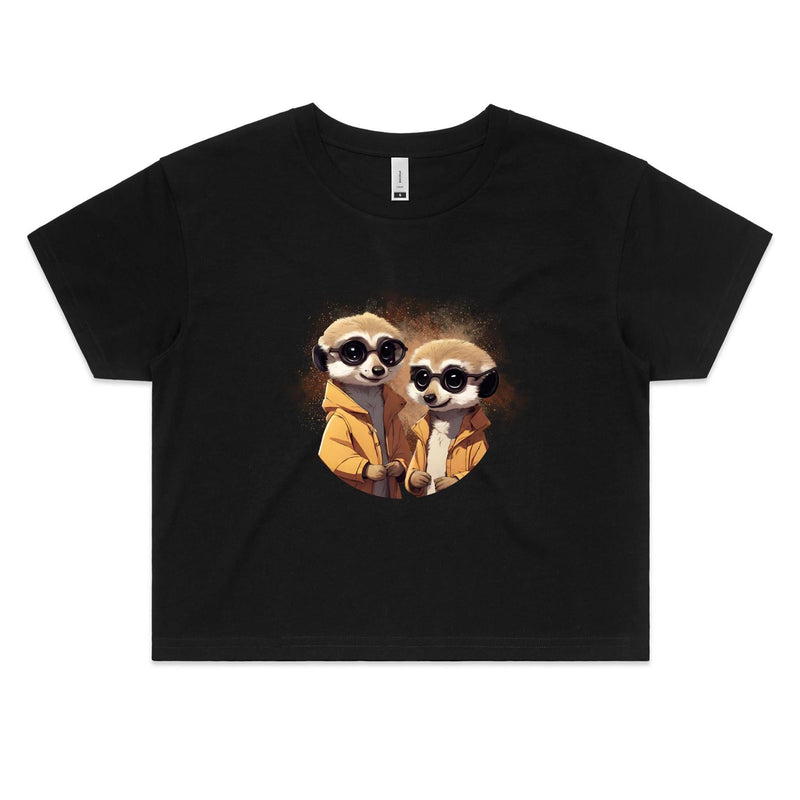 Meerkats in Jackets AS Colour - Women's Crop Tee Ogo Merch