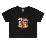 Meerkats in Jackets AS Colour - Women's Crop Tee