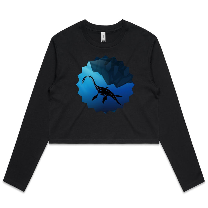 Plesiosaur AS Colour Women's Long Sleeve Crop Tee Ogo Merch