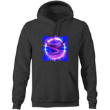 Eagle in Swirl AS Colour Stencil - Pocket Hoodie Sweatshirt