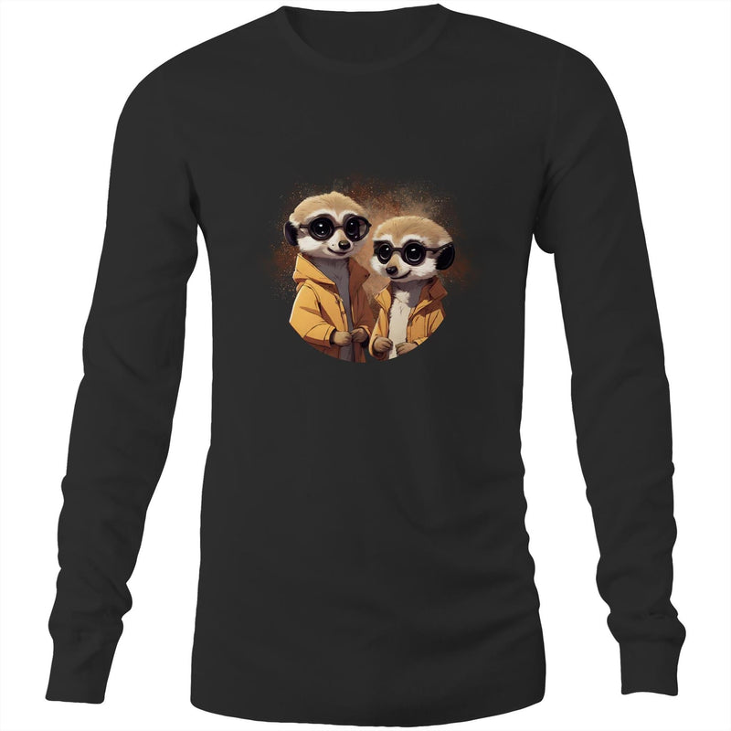 Meerkats in Jackets AS Colour Base Mens Long Sleeve TShirt Ogo Merch