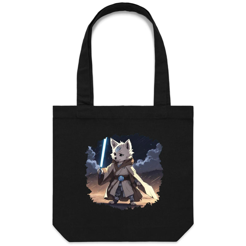 Wolf with Lightsaber AS Colour Carrie Canvas Tote Bag Ogo Merch