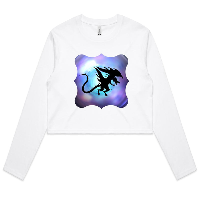 Glowing Dragon Women's Long Sleeve Crop Tee Ogo Merch