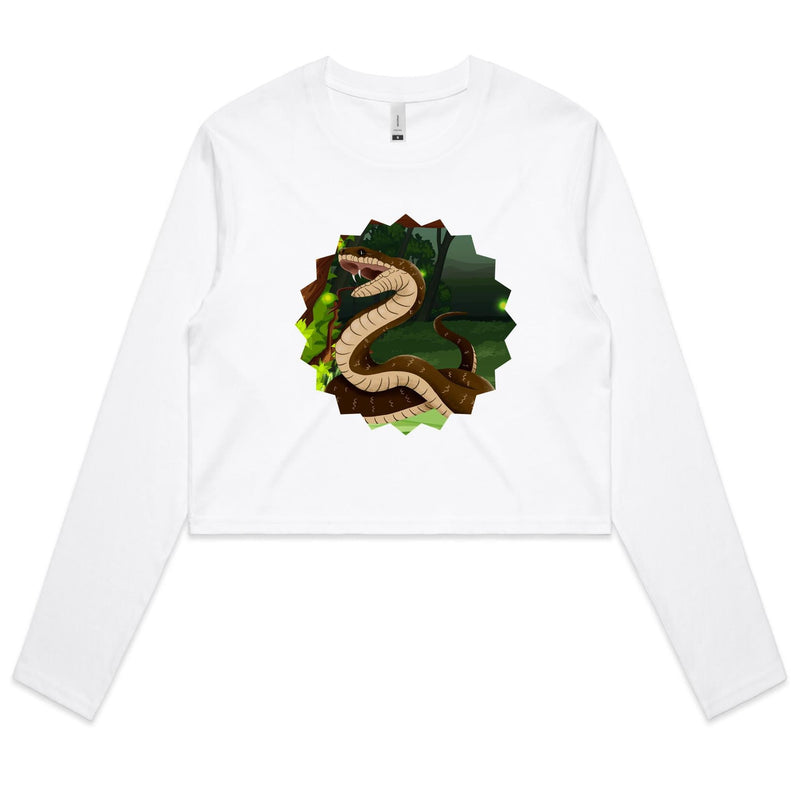 Jungle Snake AS Colour Women's Long Sleeve Crop Tee Ogo Merch