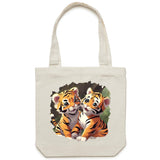 Baby Tigers AS Colour Carrie Canvas Tote Bag