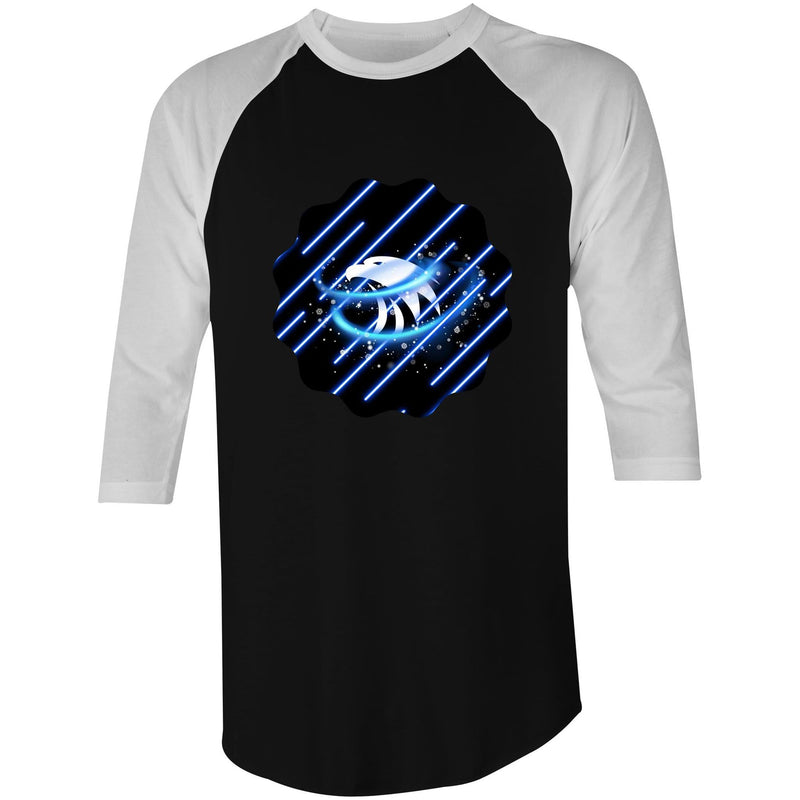 Blue Swirl Eagle AS Colour Raglan - 3/4 Sleeve T-Shirt Ogo Merch