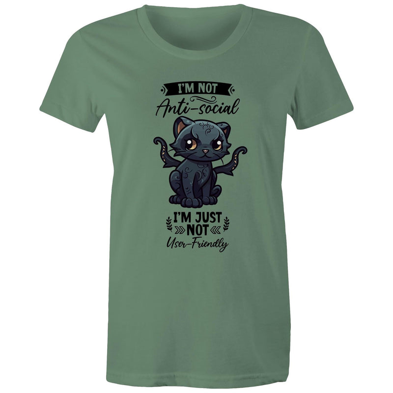 Antisocial Cat Monster AS Colour - Women's Maple Tee Ogo Merch