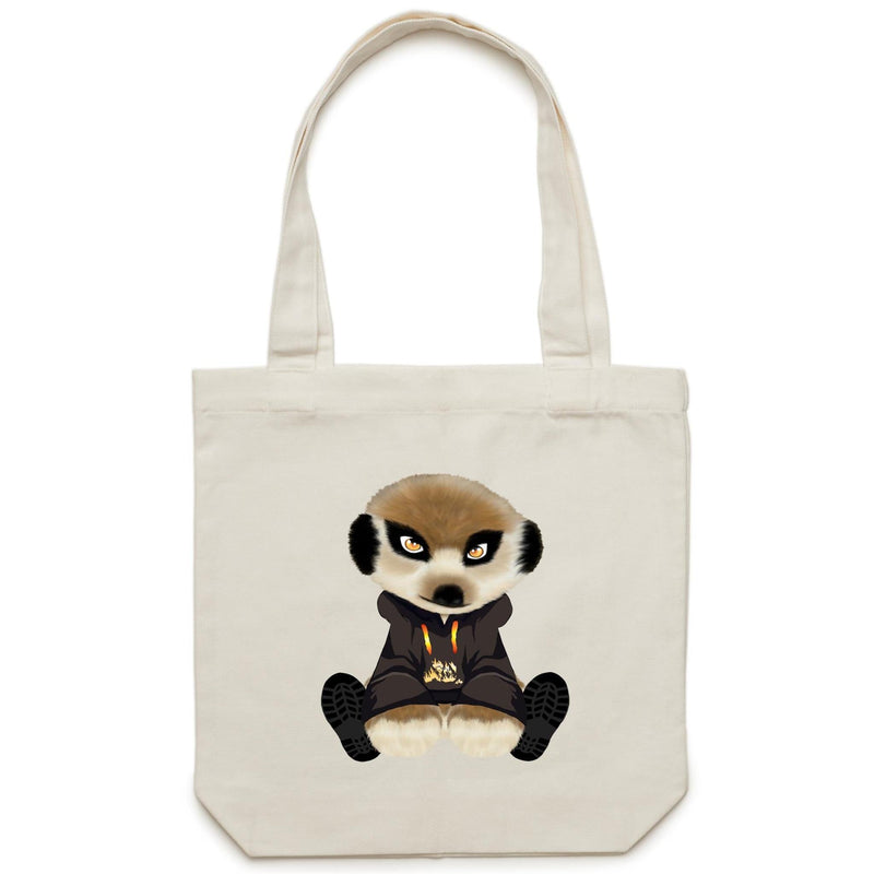 Meerkat in Hoodie AS Colour - Carrie - Canvas Tote Bag Ogo Merch