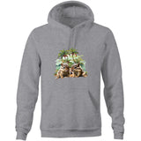 Beach Chipmunks AS Colour Stencil - Pocket Hoodie Sweatshirt