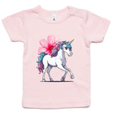 Unicorn and Flower AS Colour - Infant Wee Tee