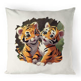 Baby Tigers 100% Linen Cushion Cover