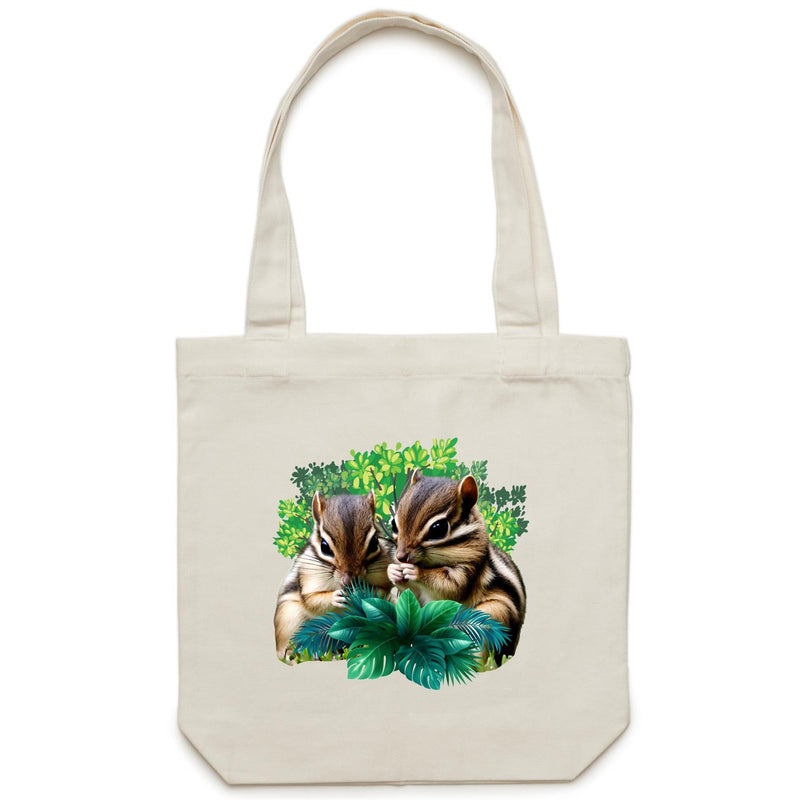Cute Chipmunks AS Colour - Carrie - Canvas Tote Bag Ogo Merch