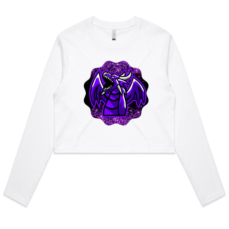 Shining Purple Dragon AS Colour Women's Long Sleeve Crop Tee Ogo Merch