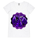 Shining Purple Dragon AS Colour Bevel Womens VNeck TShirt