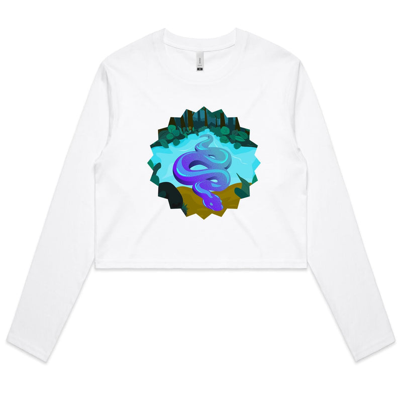 River Snake AS Colour Women's Long Sleeve Crop Tee Ogo Merch
