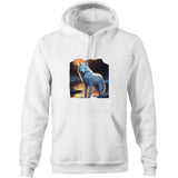 White Wolf AS Colour Stencil - Pocket Hoodie Sweatshirt