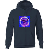 Eagle in Swirl AS Colour Stencil - Pocket Hoodie Sweatshirt