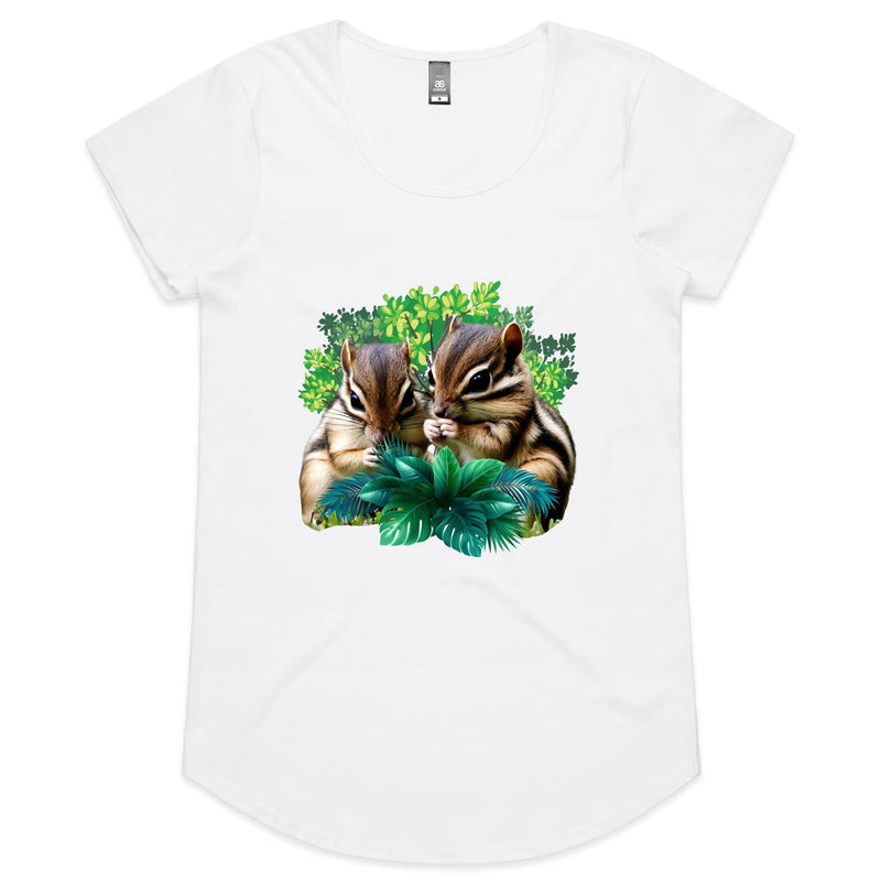 Cute Chipmunks AS Colour Mali - Womens Scoop Neck T-Shirt Ogo Merch