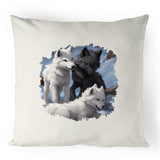 Three Wolves 100% Linen Cushion Cover