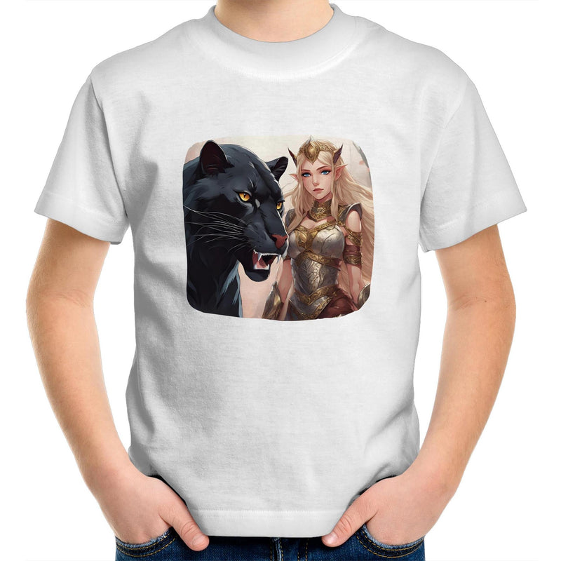 Panther and Elf AS Colour Kids Youth T-Shirt Ogo Merch
