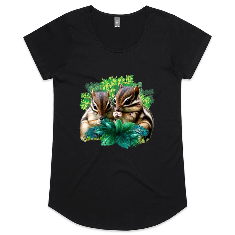 Cute Chipmunks AS Colour Mali - Womens Scoop Neck T-Shirt Ogo Merch