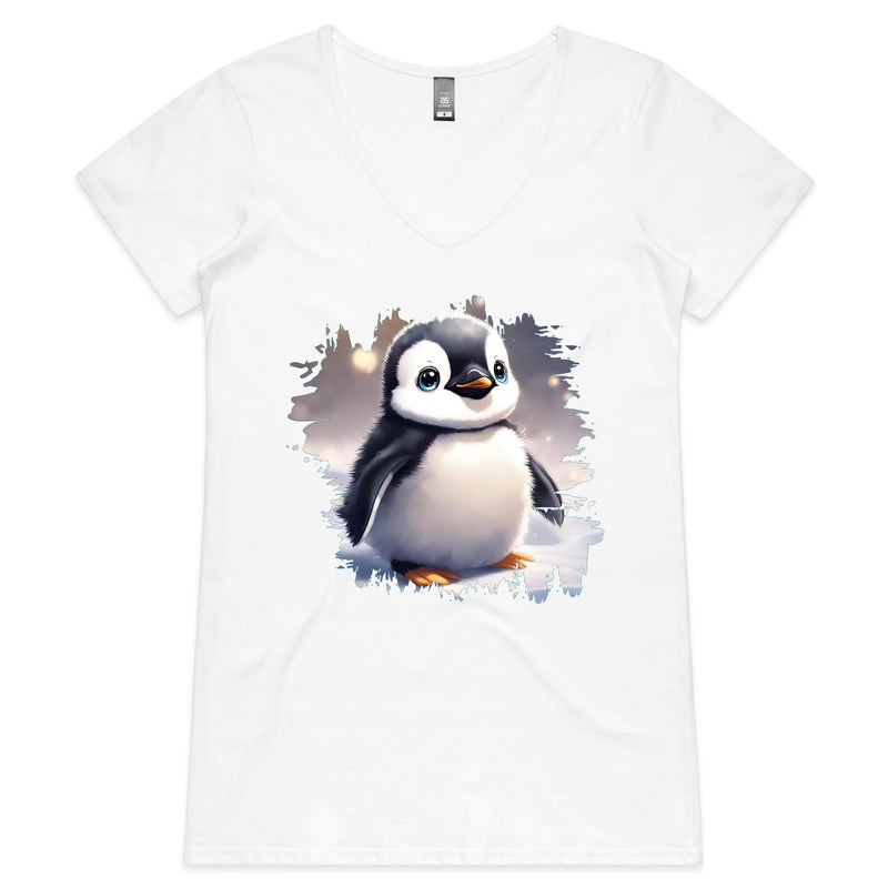 Penguin AS Colour Bevel Womens VNeck TShirt Ogo Merch