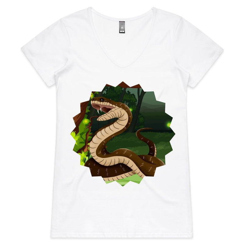 Jungle Snake AS Colour Bevel Womens VNeck TShirt Ogo Merch