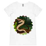 Jungle Snake AS Colour Bevel Womens VNeck TShirt