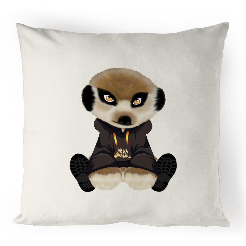 Meerkat in Hoodie 100% Linen Cushion Cover Ogo Merch