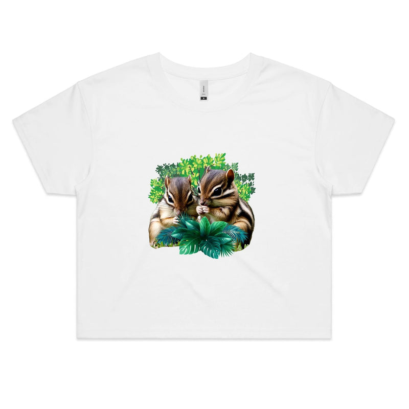 Cute Chipmunks AS Colour - Women's Crop Tee Ogo Merch