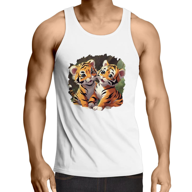 Baby Tigers AS Colour Lowdown - Mens Singlet Top Ogo Merch