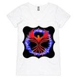 Fire Ring Phoenix AS Colour Bevel Womens VNeck TShirt