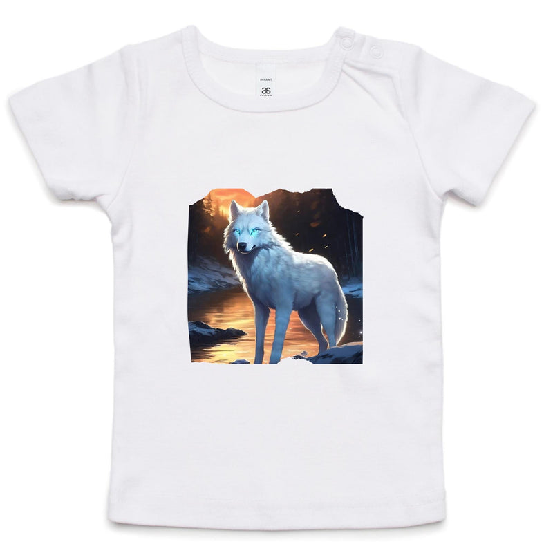 White Wolf AS Colour - Infant Wee Tee Ogo Merch