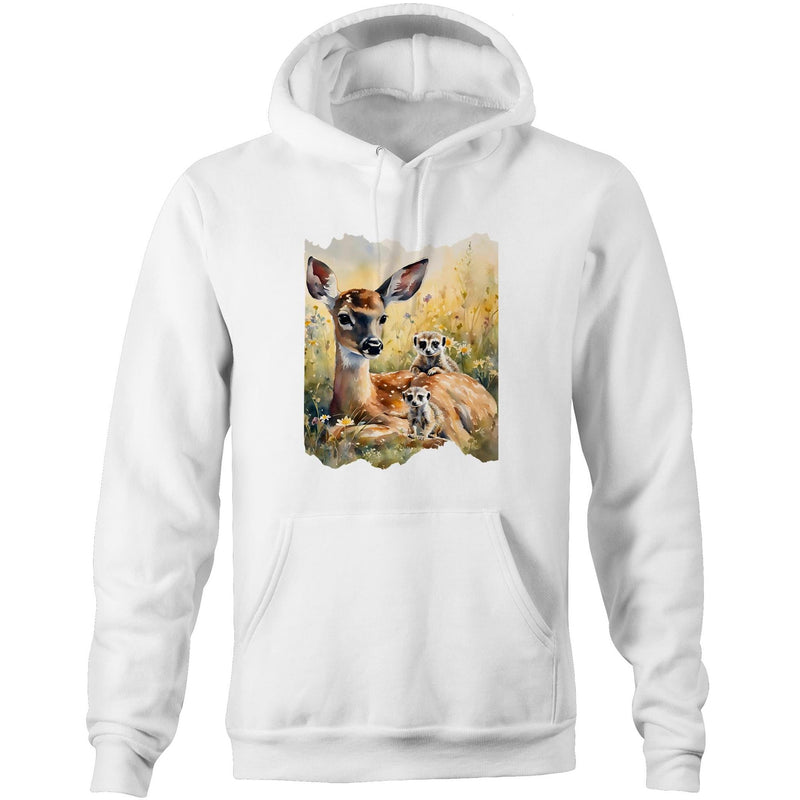 Deer and Meerkats AS Colour Stencil - Pocket Hoodie Sweatshirt Ogo Merch