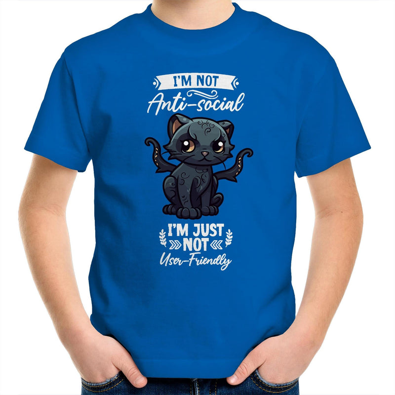 Antisocial Cat Monster AS Colour Kids Youth T-Shirt Ogo Merch