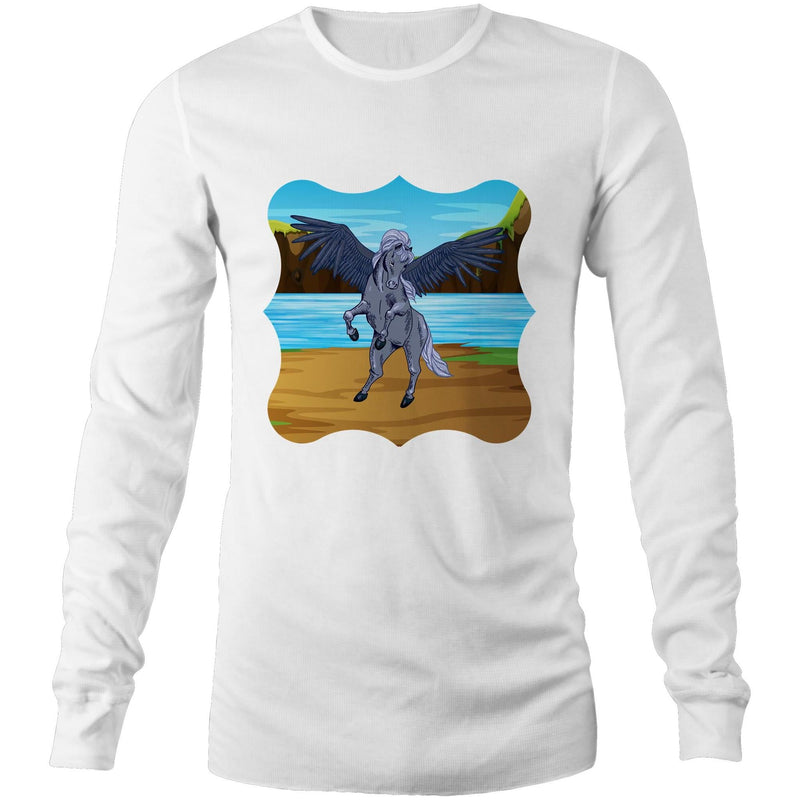 Beach Pegasus AS Colour Base - Mens Long Sleeve T-Shirt Ogo Merch